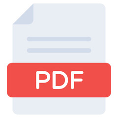 Sticker - 
A flat design, icon of pdf file

