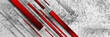 Geometric grunge technology background with red glossy stripes. Vector banner design