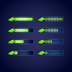 Wall Mural - set of gui fantasy rpg bucks money progress bar. perfect for 2d games vector illustration
