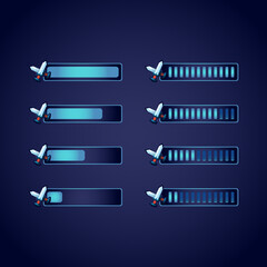 Wall Mural - set of gui fantasy glossy blade sword progress bar. perfect for 2d games vector illustration