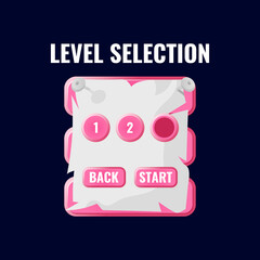 Wall Mural - pinky paper game ui level selection interface. perfect for 2d games vector illustration