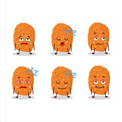 Sticker - Cartoon character of chicken nugget with sleepy expression