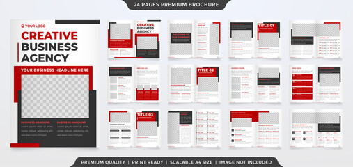 Wall Mural - business bifold brochure template design with minimalist and modern style use for business profile