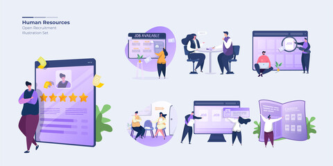 Wall Mural - illustration collection set about human resources recruitment