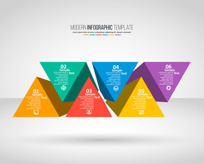 Abstract 3D Paper Infographics. Business template .Vector illustration