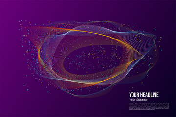 Fototapete - Stars in the night sky and galaxy Dynamic shapes composition. Eps10 vector.