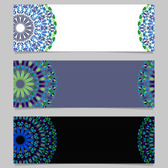 Aufkleber - Horizontal colorful abstract gemstone mandala banner set
