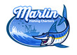 © bazzier - cartoon marlin fishing character