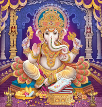 High Resolution Indian Gods Lord Ganesha Digital Painting