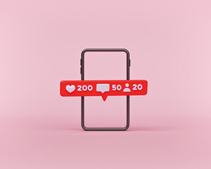 Aufkleber - social media 3d icons. minimal design. 3d rendering