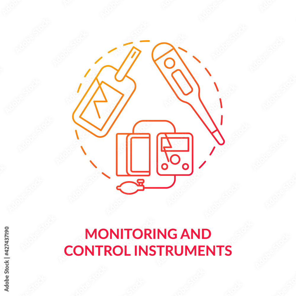 Monitoring and control instruments concept icon. E-waste category idea ...
