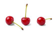 Set of different view of cherry isolated on white background.