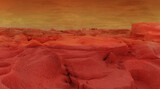 Fototapeta  - Mars landscape, science fiction illustration