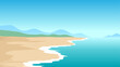 Beautiful empty beach landscape vector illustration