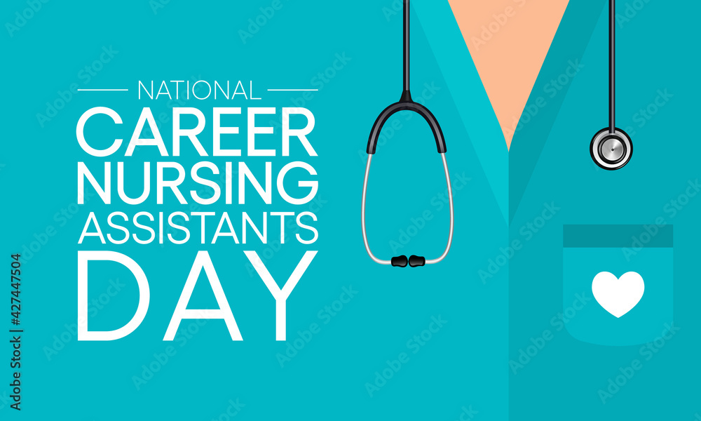 National Career Nurse assistants day is observed every year in June, Nursing is a profession within the health care sector focused on the care of individuals, families, and communities. Vector art. - obrazy, fototapety, plakaty 