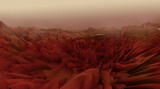 Fototapeta  - Mars landscape, science fiction illustration