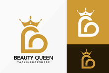 Letter B Beauty Queen Logo Vector Design. Abstract Emblem, Designs Concept, Logos, Logotype Element For Template.