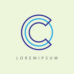 Fototapete - Elegant C Letter Logo Design Template. Circular Line Icon Line Art Vector