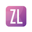 ZL Letter Logo Design With Simple style