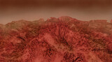 Fototapeta  - Mars landscape, science fiction illustration