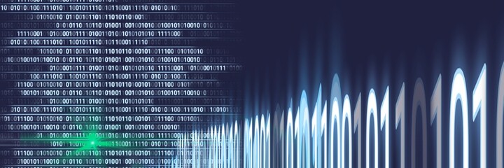 computer code processing over blue background, technology, programming, and computer coding concept