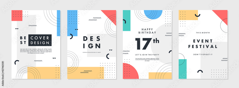 Set of abstract creative artistic templates. Universal cover Designs for Annual Report, Brochures, Flyers, Presentations, Leaflet, Magazine. - obrazy, fototapety, plakaty 