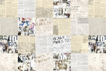 Wall Mural - Newspaper paper grunge vintage old aged texture background