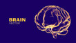 Digital brain wireframe. Digital psychology background. AI logic neuron scan.
