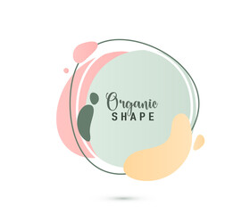 Fototapete - Organic shapes vector banner background. Trendy abstract modern art in simple minimalist style. Pastel light gradient color fluid forms with lines