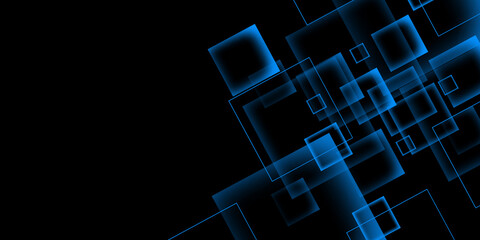 Leinwandbilder -  Abstract Blue Squares design background
