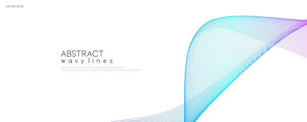 Poster - Abstract colorful background with wavy lines. Modern element concept for technology and business presentation. Vector