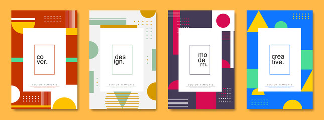 Poster - Set of cover and poster design template. Trendy abstract geometric shape for banners, business promotion, event, flyer and page layout design.