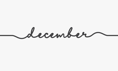 december handwritten word vector design on white background.