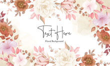 Beautiful Boho Floral Background With Brown Flower