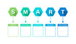 SMART goal setting diagram, smart objective. Vector flat illustration. Infographic design template.