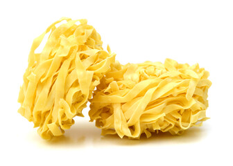 Wall Mural - Egg noodles on a white background