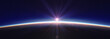 © aleksandar nakovski - Earth sunrise from space over cloudy ocean. 3d rendering