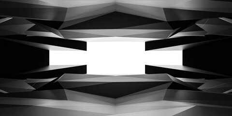 Poster - dark futuristic tunnel with abstract cubic geometric shape design 3d render illustration