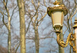 © SKahraman - 03.03.2021. istanbul turkey. vintage and retro style street lamp and painted with golden yellow in gulhane park istanbul.