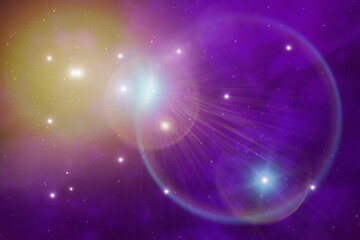 Wall Mural - night starry sky universe cosmic planet light flares milky way reflection galaxy space