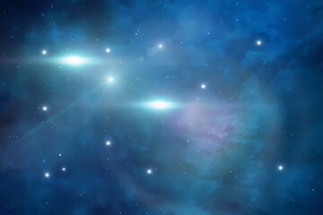 Wall Mural - nebula night starry sky universe cosmic planet light flares milky way reflection galaxy space