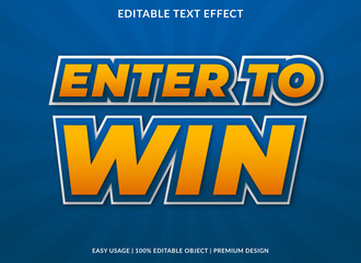 Poster - enter to win text effect template with abstract style use for business logo and brand