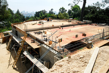 Structural deck project, new hillside construction