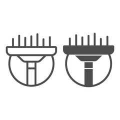 Poster - Glass scraper line and solid icon, car washing concept, squeegee for cleaning windows sign on white background, Cleaning brush window wiper icon in outline style for mobile and web. Vector graphics.