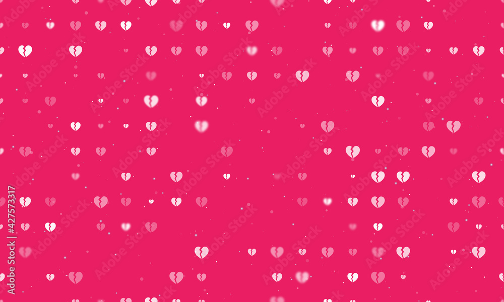 Seamless background pattern of evenly spaced white broken heart symbols ...