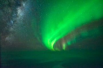 southern lights from an aeroplane