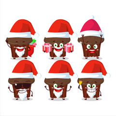 Sticker - Santa Claus emoticons with chocolate muffin cartoon character