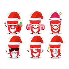 Wall Mural - Santa Claus emoticons with cup noodles cartoon character