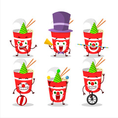 Sticker - Cartoon character of cup noodles with various circus shows