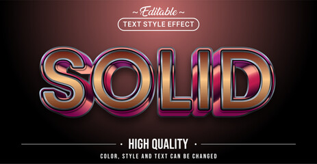 Editable text style effect - Solid text style theme.